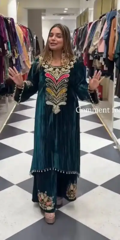 ST 1149 Teal in 9000 Velvet Lace Work & Embroidery Work Salwar Suit . Affordable Price ₹2029. Delivery 4-6 Working Days. Shop now. | Jump Suits, Tops & Bottoms, Track Suits, Salwar suit, Casual Suits, Creative suits, Designer Suits, Palazzo Suits, Party Wear Suits, Patiala Suits, Straight Suits, Trendy Wear