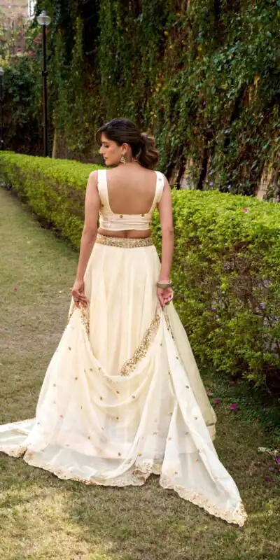 LNB 1445 White Chanda Silk Lehenga Choli with Sequins Work & Embroidery Work. Grab it for ₹3399. Delivery 4-6 Working Days. Shop now. | Lehenga, Bollywood Lehenga, Creative Lehenga, Designer Lehenga, Embroidered Lehenga, Party Wear Lehenga