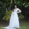 KA 1067 White Faux Blooming Gown Perfect for Wedding, Party, Haldi, Raksha Bandhan, Traditional Day – . Exclusive Offer ₹1849. Delivery 4-6 Working Da | Gowns, Bollywood Gowns, Creative Gowns, Designer Gowns, Embroidered Gowns, Party Wear Gowns