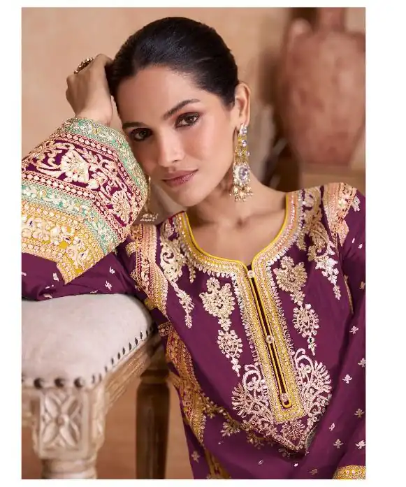 DS Ashirvad 7406 Wine in Color Chinon Embroidery Work Salwar Suit . Special Price ₹2449. Delivery 4-6 Working Days. Shop now. | Casual Suits, Jump Suits, Tops & Bottoms, Track Suits, Salwar suit, Creative suits, Designer Suits, Palazzo Suits, Party Wear Suits, Patiala Suits, Straight Suits, Trendy Wear