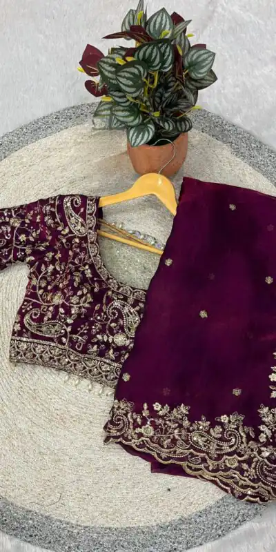 BT 3151 Wine Fandy Satin Silk Saree with Sequins Work & Embroidery Work. Get it for ₹1949. Delivery 4-6 Working Days. Shop now. | Sarees, Bollywood Sarees, Creative Sarees, Designer Sarees, Embroidered Sarees, Ethnic Saree, Modern Digital sarees, Party Wear Sarees