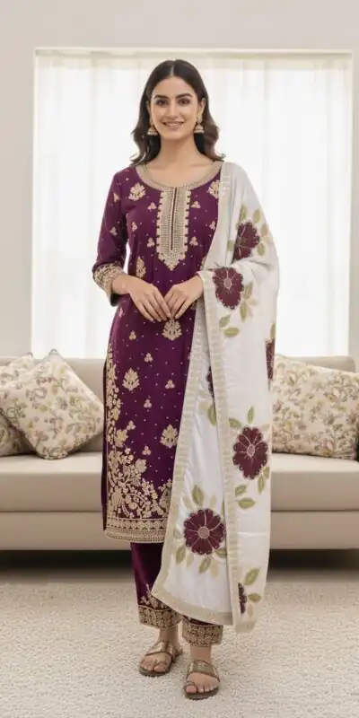 SRK 5315 Wine Organza SILK Salwar Suit Perfect for Wedding, Party, Lohri, Ethnic Day, Eid – . Affordable Price ₹2499. Delivery 4-6 Working Days. | Casual Suits, Jump Suits, Tops & Bottoms, Track Suits, Salwar suit, Creative suits, Designer Suits, Palazzo Suits, Party Wear Suits, Patiala Suits, Straight Suits, Trendy Wear