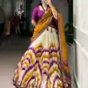 Wine Taser Silk Printed Lehenga Choli