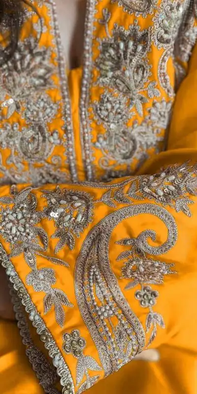 ZSR 3097 Yellow Pure Chinnon Silk With Embroidery Sequence Work With Full Sleeve Salwar Suit Wedding, Party, Festive, Events Exclusive Offer ₹1899. D | Casual Suits, Jump Suits, Tops & Bottoms, Track Suits, Salwar suit, Creative suits, Designer Suits, Palazzo Suits, Party Wear Suits, Patiala Suits, Straight Suits, Trendy Wear