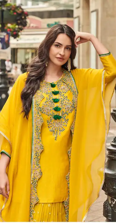 FC Sayuuri 5595 Yellow | Yellow Georgette Salwar Suit with Embroidery Work & Lace Work. Special Price ₹3149. Delivery 4-6 Working Days. Shop now. | Casual Suits, Jump Suits, Tops & Bottoms, Track Suits, Salwar suit, Creative suits, Designer Suits, Palazzo Suits, Party Wear Suits, Patiala Suits, Straight Suits, Trendy Wear
