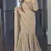 Cream Lecrae Drop Style Lehenga Choli
