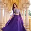 Dark Purple Rangoli Silk Embroidery Work Lehenga Choli