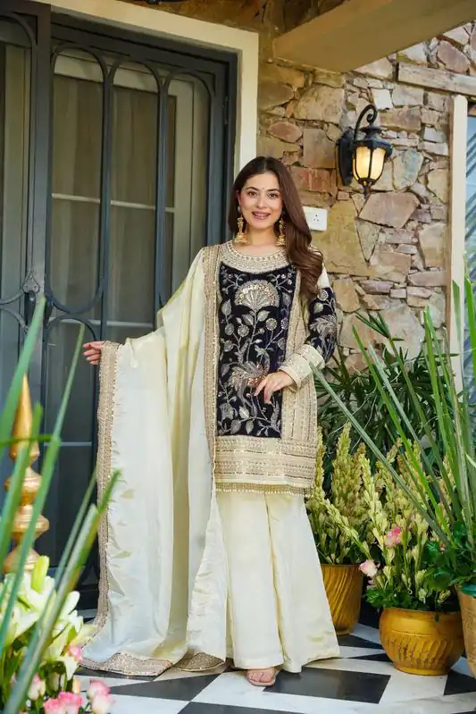 AD 221 Black in Glass Organza Silk. Lace Work & Embroidery Work Salwar Suit Affordable Price ₹2599. Delivery 4-6 Working Days. Shop now. | Jump Suits, Salwar suit, Casual Suits, Creative suits, Designer Suits, Palazzo Suits, Party Wear Suits, Patiala Suits, Straight Suits
