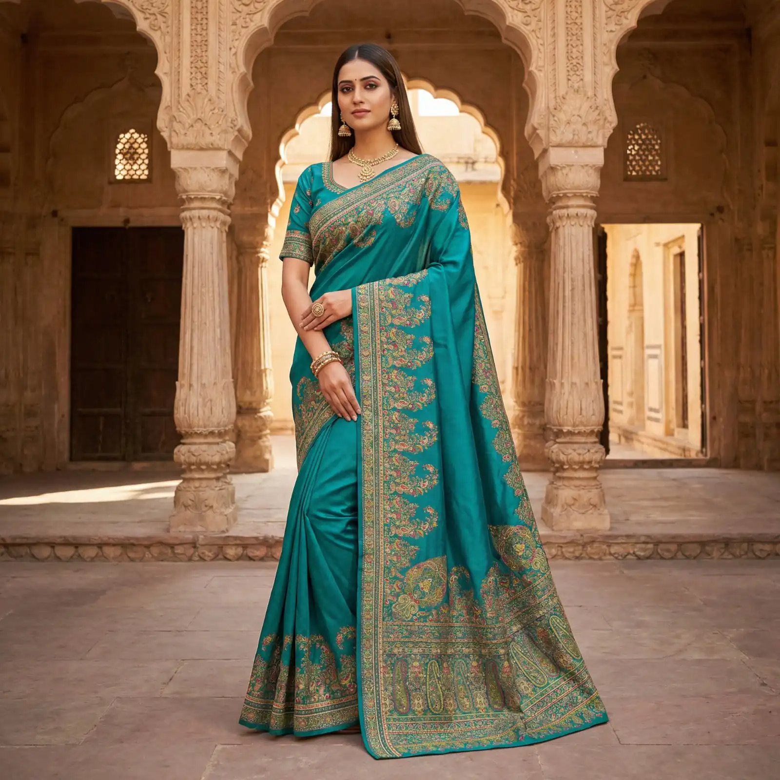 MB 46 Blue Color Pashmina Silk Saree with Lace Work & Lace Border. Now at just ₹2399. Delivery 4-6 Working Days. Shop now. | Sarees, Bollywood Sarees, Creative Sarees, Designer Sarees, Embroidered Sarees, Ethnic Saree, Modern Digital sarees, Party Wear Sarees