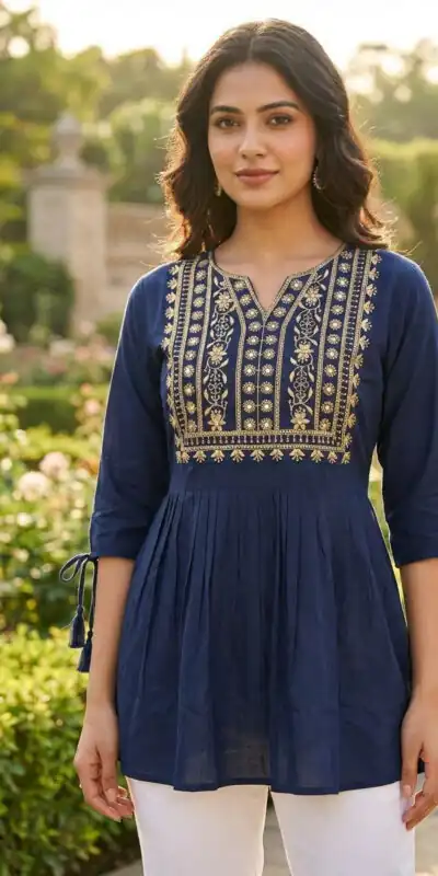 INLI Charmi vol 5 Blue Rayon Thread Work Kurti . Wedding, Party, Festive, Events Affordable Price ₹1349. Delivery 4-6 Working Days. Shop now. | Kurti, Bollywood Kurti, Creative Kurtis, Designer Kurti, Party Wear Kurti, Selfie Kurti