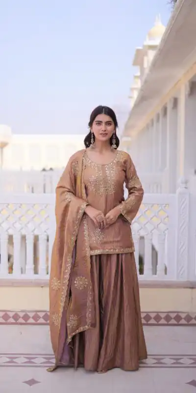 KA 1229 Brown Fendi Crush Salwar Suit Perfect for Wedding, Party, Onam, Temple Visit, Traditional Day – . Best Price ₹2399. Delivery 4-6 Working Days. | Jump Suits, Salwar suit, Casual Suits, Creative suits, Designer Suits, Palazzo Suits, Party Wear Suits, Patiala Suits, Straight Suits