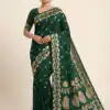 MB 213 Green Color Zari Work & Lace Work Saree in Banarasi Soft. Grab it for ₹1899. Delivery 4-6 Working Days .Online Shop now. | Sarees, Bollywood Sarees, Creative Sarees, Designer Sarees, Embroidered Sarees, Ethnic Saree, Modern Digital sarees, Party Wear Sarees
