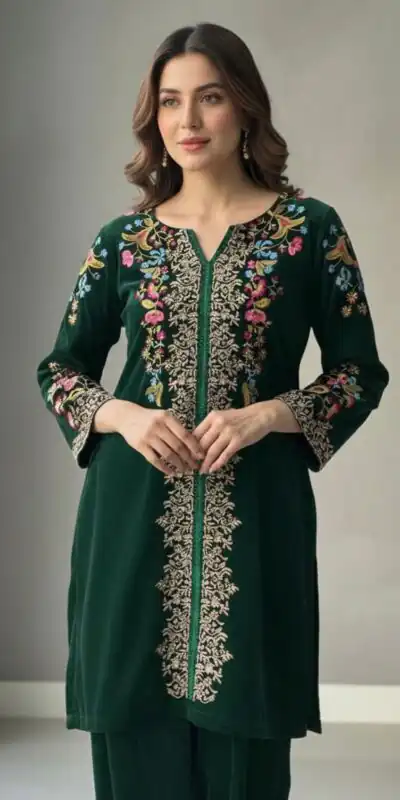 BE 426 Green Color Velvet Salwar Suit with Embroidery Work. Available at ₹1799 only. Delivery 4-6 Working Days. Shop now. | Jump Suits, Tops & Bottoms, Track Suits, Salwar suit, Casual Suits, Creative suits, Designer Suits, Palazzo Suits, Party Wear Suits, Patiala Suits, Straight Suits, Trendy Wear