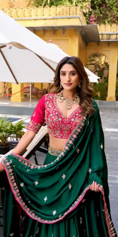 LNB 1449 Green in Silk Satin Embroidery Work & Sequins Work Lehenga Choli . Now at just ₹3749. Delivery 4-6 Working Days. Shop now. | Lehenga, Bollywood Lehenga, Creative Lehenga, Designer Lehenga, Embroidered Lehenga, Party Wear Lehenga