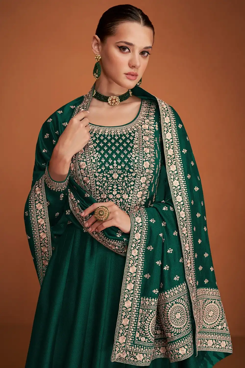 FC 9577 Green Color Vichitra Salwar Suit with Embroidery Work. Available at ₹2649 only. Delivery 4-6 Working Days. Shop now. | Jump Suits, Salwar suit, Casual Suits, Creative suits, Designer Suits, Palazzo Suits, Party Wear Suits, Patiala Suits, Straight Suits