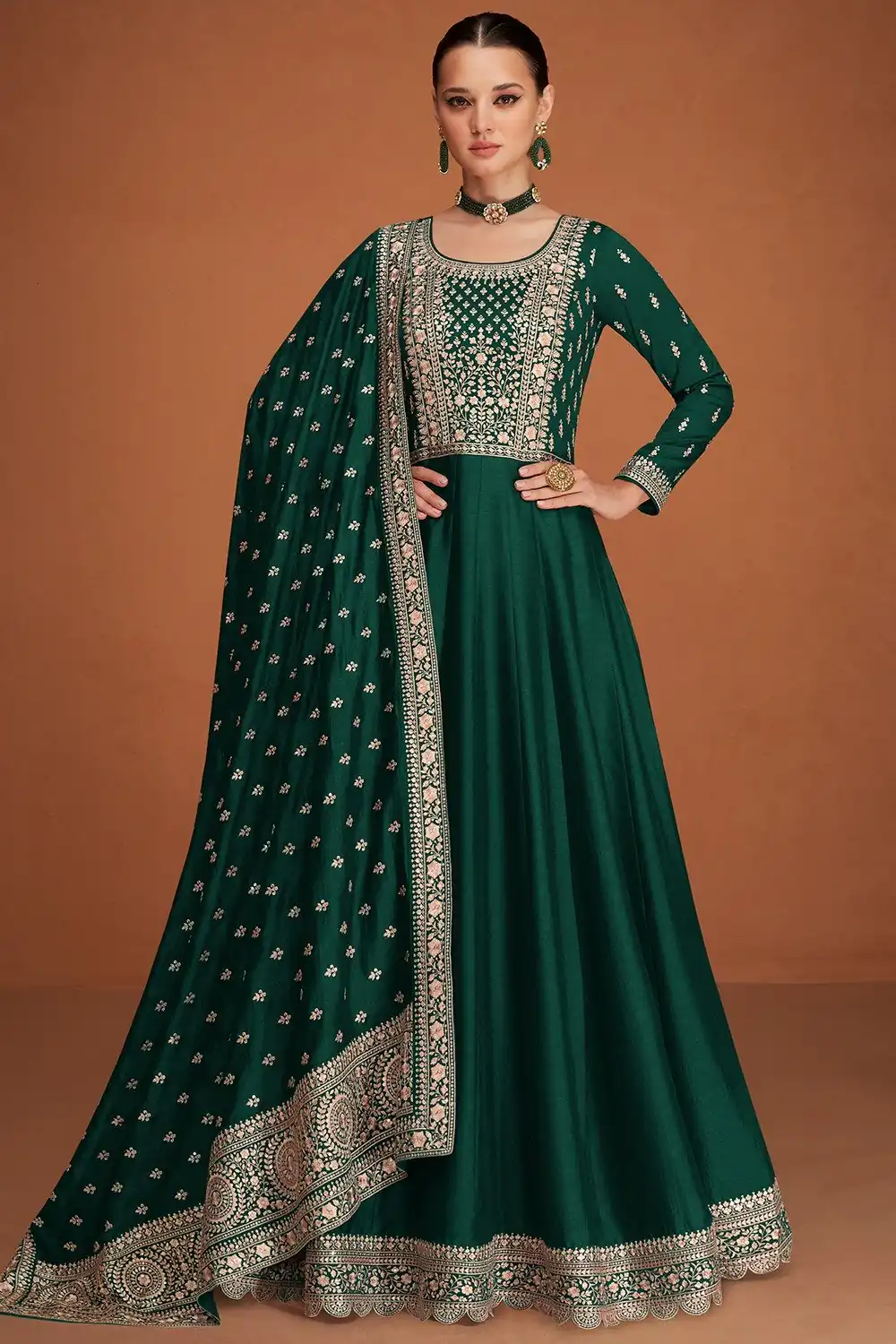 FC 9577 Green Color Vichitra Salwar Suit with Embroidery Work. Available at ₹2649 only. Delivery 4-6 Working Days. Shop now. | Jump Suits, Salwar suit, Casual Suits, Creative suits, Designer Suits, Palazzo Suits, Party Wear Suits, Patiala Suits, Straight Suits