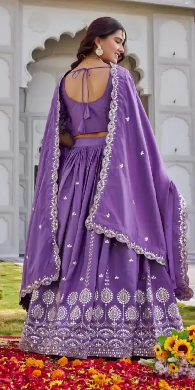 Ram 154 Lavender Color Crap Silk Lehenga Choli with Embroidery Work. Now at just ₹2549. Delivery 4-6 Working Days. Shop now. | Lehenga, Bollywood Lehenga, Creative Lehenga, Designer Lehenga, Embroidered Lehenga, Party Wear Lehenga