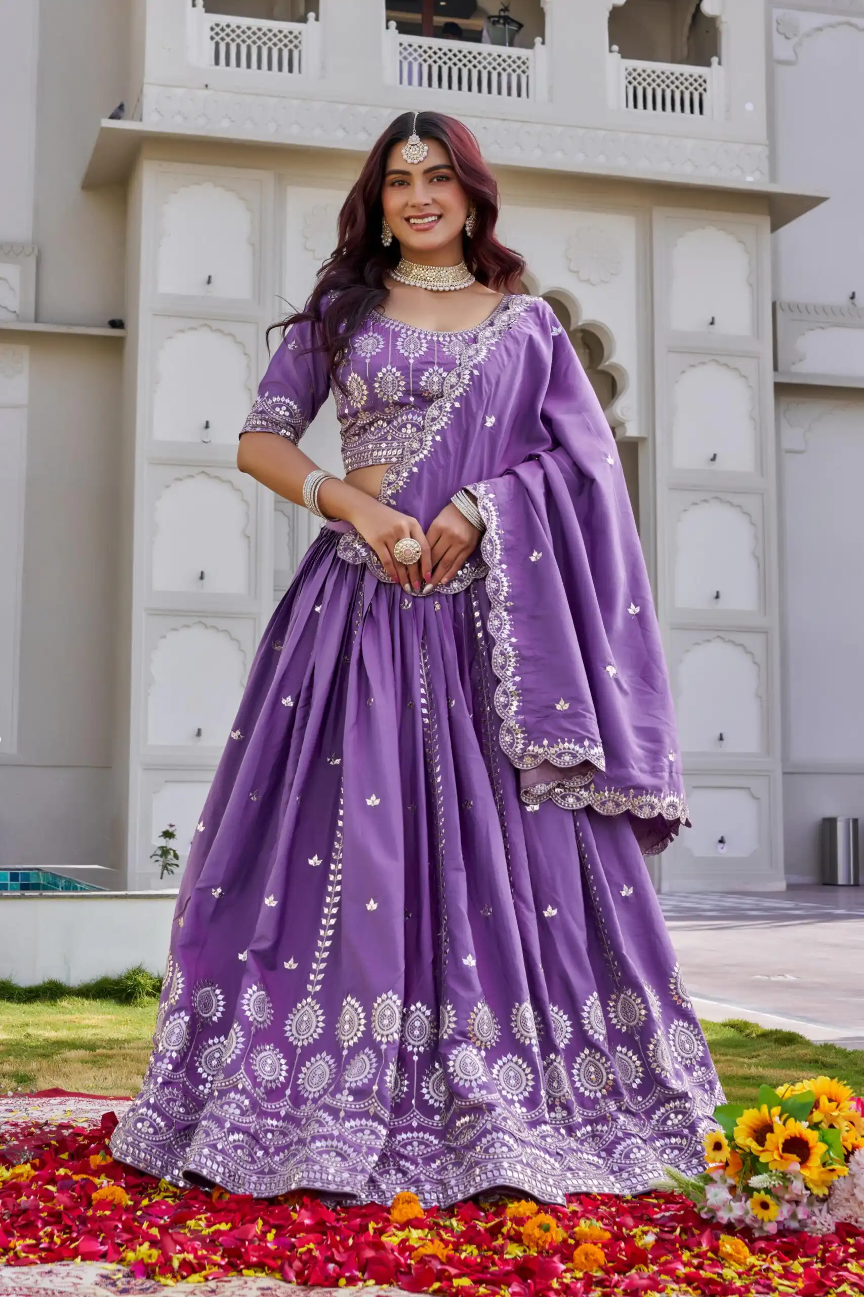 Ram 154 Lavender Color Crap Silk Lehenga Choli with Embroidery Work. Now at just ₹2549. Delivery 4-6 Working Days. Shop now. | Lehenga, Bollywood Lehenga, Creative Lehenga, Designer Lehenga, Embroidered Lehenga, Party Wear Lehenga