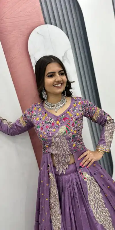 PC 528 Lavender Color Vichitra Sequence Work Lehenga Choli Designer Work. Grab it for ₹2649. Delivery 4-6 Working Days. Shop now. | Lehenga, Bollywood Lehenga, Creative Lehenga, Designer Lehenga, Embroidered Lehenga, Party Wear Lehenga