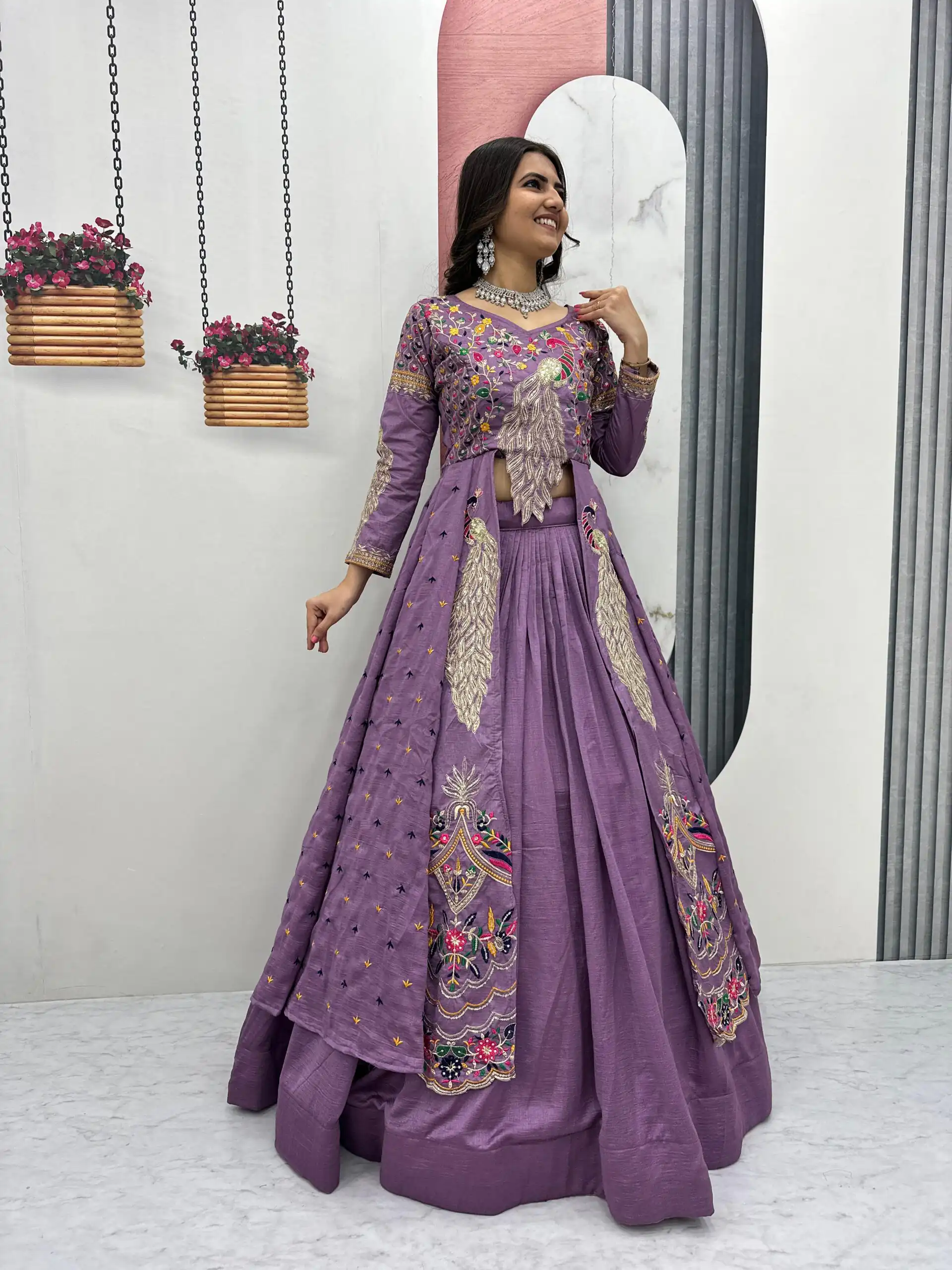 PC 528 Lavender Color Vichitra Sequence Work Lehenga Choli Designer Work. Grab it for ₹2649. Delivery 4-6 Working Days. Shop now. | Lehenga, Bollywood Lehenga, Creative Lehenga, Designer Lehenga, Embroidered Lehenga, Party Wear Lehenga