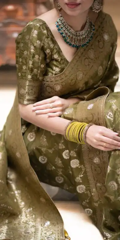 KPR 208 Mahendi in Color Soft Lichi Silk Designer Work Saree . Available at ₹1399 only. Delivery 4-6 Working Days. Shop now. | Sarees, Bollywood Sarees, Creative Sarees, Designer Sarees, Embroidered Sarees, Ethnic Saree, Modern Digital sarees, Party Wear Sarees