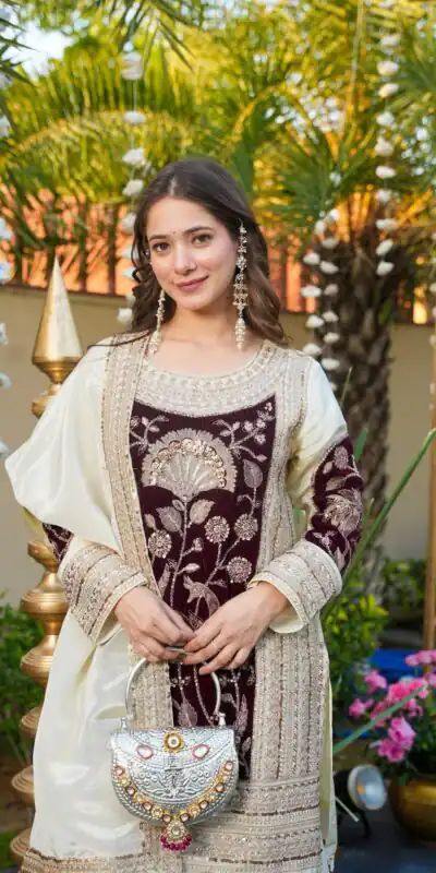 AD 221 Maroon in Glass Organza Silk. Lace Work & Embroidery Work Salwar Suit Affordable Price ₹2599. Delivery 4-6 Working Days. Shop now. | Jump Suits, Salwar suit, Casual Suits, Creative suits, Designer Suits, Palazzo Suits, Party Wear Suits, Patiala Suits, Straight Suits