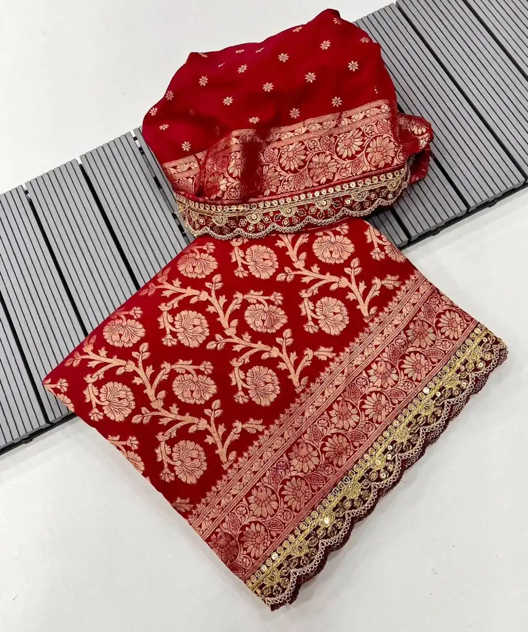 MS 451 Maroon Litchi Silk Saree with Embroidery Work & Lace Work. Available at ₹1399 only. Delivery 4-6 Working Days. Shop now. | Designer Sarees, Sarees, Bollywood Sarees, Creative Sarees, Embroidered Sarees, Ethnic Saree, Modern Digital sarees, Party Wear Sarees