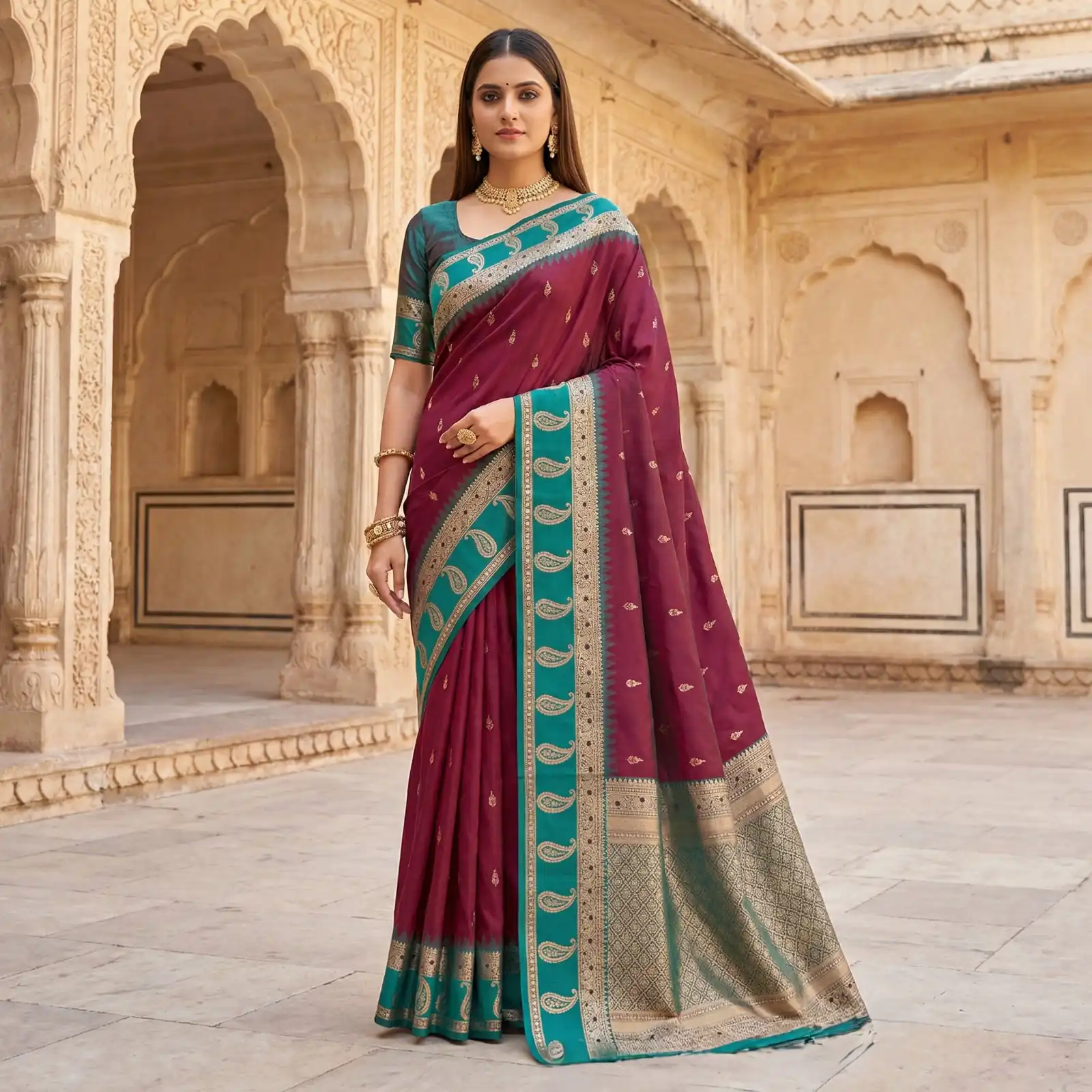 MB 187 Maroon in Soft Banarasi Zari Work & Lace Work Saree . Available at ₹2049 only. Delivery 4-6 Working Days. Shop now. | Sarees, Bollywood Sarees, Creative Sarees, Designer Sarees, Embroidered Sarees, Ethnic Saree, Modern Digital sarees, Party Wear Sarees