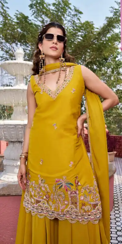 Ram 156 Mustered Star Georgette Salwar Suit with Embroidery Work. Available at ₹2649 only. Delivery 4-6 Working Days. Shop now. | Jump Suits, Salwar suit, Casual Suits, Creative suits, Designer Suits, Palazzo Suits, Party Wear Suits, Patiala Suits, Straight Suits