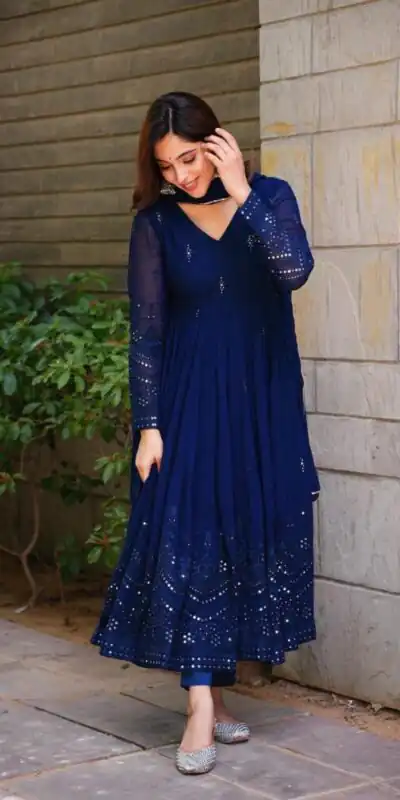 RTC 5551 Navy Blue Foix Georgette Thread With 9mm Sequence Salwar Suit Casual, Wedding, Party, Festive, Events Etc.4-6 Working Days@ 1999/-only | Jump Suits, Salwar suit, Casual Suits, Creative suits, Designer Suits, Palazzo Suits, Party Wear Suits, Patiala Suits, Straight Suits