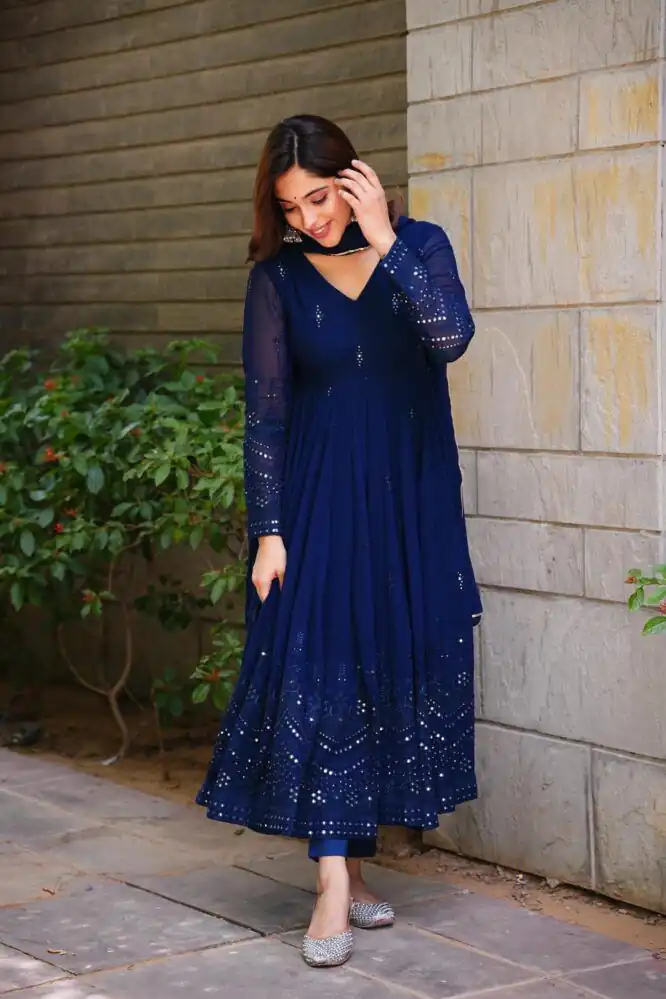 RTC 5551 Navy Blue Foix Georgette Thread With 9mm Sequence Salwar Suit Casual, Wedding, Party, Festive, Events Etc.4-6 Working Days@ 1999/-only | Jump Suits, Salwar suit, Casual Suits, Creative suits, Designer Suits, Palazzo Suits, Party Wear Suits, Patiala Suits, Straight Suits