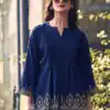 INLI Adaa 7.0 Navy Blue in Rayon Cut Work & Embroidery Work Kurti . Introductory Price ₹1349. Delivery 4-6 Working Days. Shop now. | Kurti, Bollywood Kurti, Creative Kurtis, Designer Kurti, Party Wear Kurti, Selfie Kurti