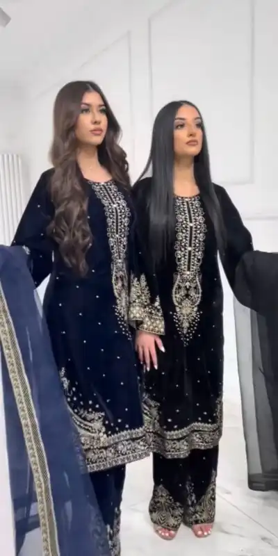 AD 222 Navy Blue Viscose Velvet Salwar Suit with Embroidery Work & Lace Work. Best Price ₹2099. Delivery 4-6 Working Days. Shop now. | Jump Suits, Salwar suit, Casual Suits, Creative suits, Designer Suits, Palazzo Suits, Party Wear Suits, Patiala Suits, Straight Suits