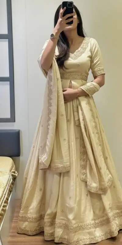 PC 552 Off White Color Chinon silk Lehenga Choli with Cut Work. Special Price ₹2499. Delivery 4-6 Working Days. Shop now. | Lehenga, Bollywood Lehenga, Creative Lehenga, Designer Lehenga, Embroidered Lehenga, Party Wear Lehenga