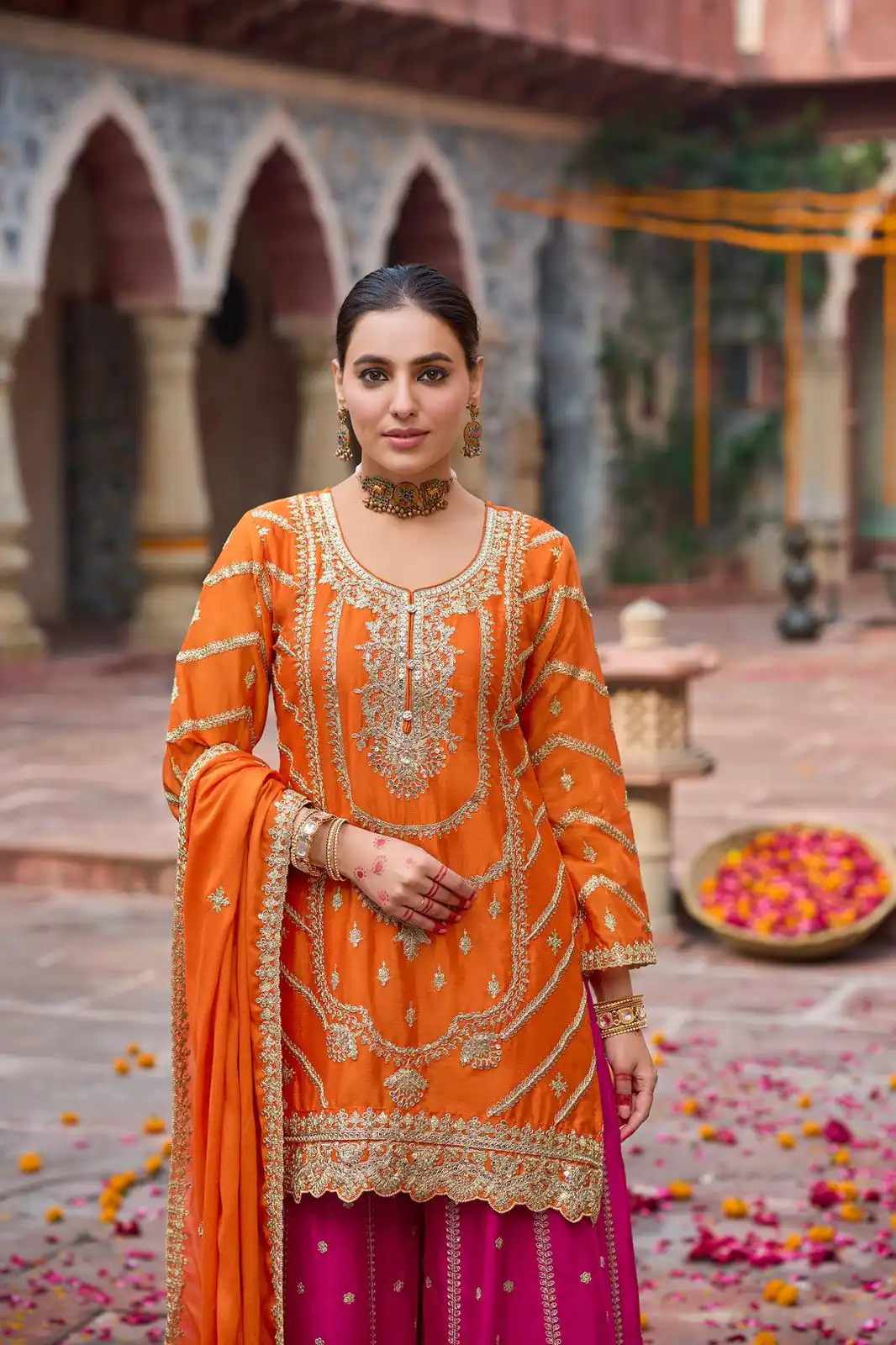 RTC 5969 Orange Chinon silk Salwar Suit Perfect for Wedding, Party, Family Gatherings, Karwa Chauth, Bridal Wear – . Available at ₹2149 only. Deliver | Jump Suits, Salwar suit, Casual Suits, Creative suits, Designer Suits, Palazzo Suits, Party Wear Suits, Patiala Suits, Straight Suits