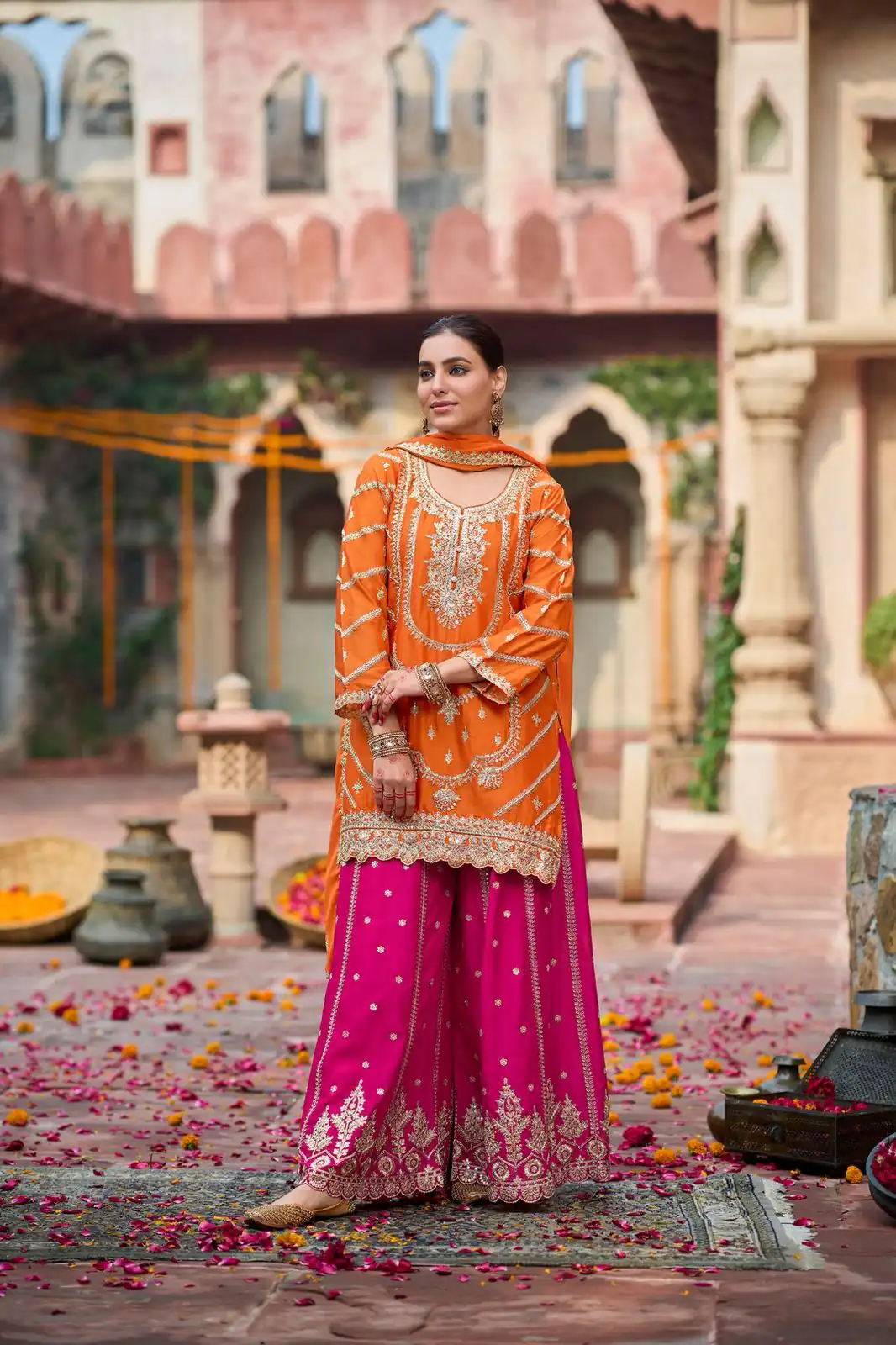 RTC 5969 Orange Chinon silk Salwar Suit Perfect for Wedding, Party, Family Gatherings, Karwa Chauth, Bridal Wear – . Available at ₹2149 only. Deliver | Jump Suits, Salwar suit, Casual Suits, Creative suits, Designer Suits, Palazzo Suits, Party Wear Suits, Patiala Suits, Straight Suits