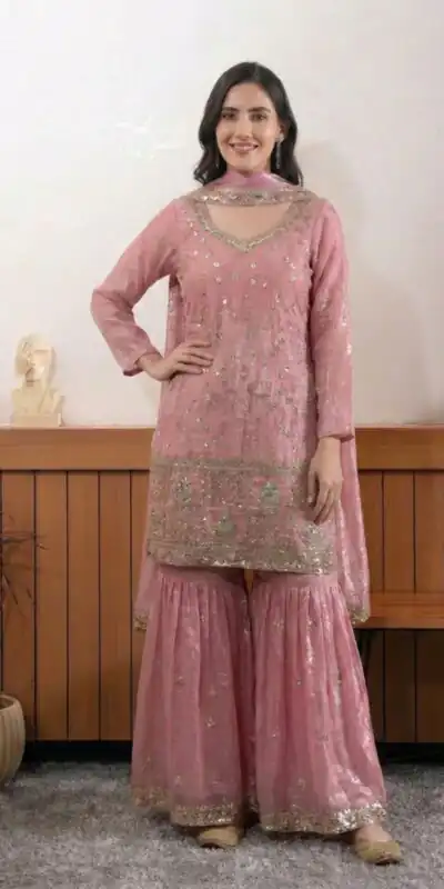 BE 440 Peach Fendy Salwar Suit With Embroidery Work & Bead Work. Exclusive Offer ₹2399. Delivery 4-6 Working Days. Shop now. | Jump Suits, Salwar suit, Casual Suits, Creative suits, Designer Suits, Palazzo Suits, Party Wear Suits, Patiala Suits, Straight Suits