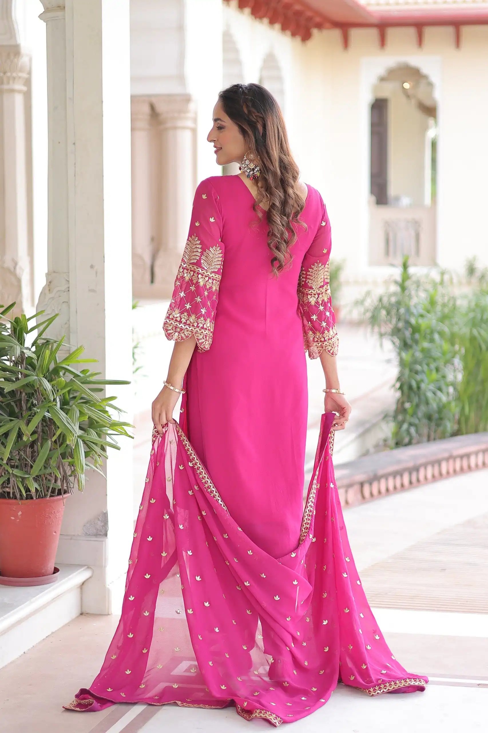 KA 1219 Pink Faux Blooming Salwar SuitPerfect for Wedding, Party, Pongal, Baisakhi, Housewarming – . Now at just ₹2149. Delivery 4-6 Working Days. | Jump Suits, Salwar suit, Casual Suits, Creative suits, Designer Suits, Palazzo Suits, Party Wear Suits, Patiala Suits, Straight Suits
