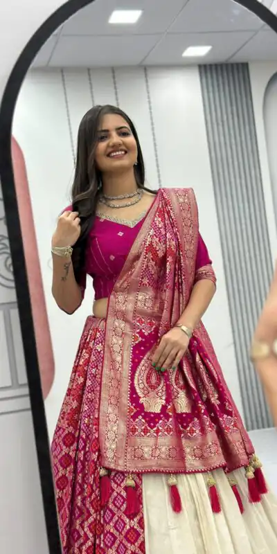 PC 560 Pink in Jacquard Silk Designer Work Lehenga Choli . Introductory Price ₹3249. Delivery 4-6 Working Days. Shop now. | Lehenga, Bollywood Lehenga, Creative Lehenga, Designer Lehenga, Embroidered Lehenga, Party Wear Lehenga