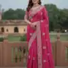 JR 654 Pink Color Soft Gold Crush Saree with Embroidery Work. Affordable Price ₹2049. Delivery 4-6 Working Days. Shop now. | Sarees, Bollywood Sarees, Creative Sarees, Designer Sarees, Embroidered Sarees, Ethnic Saree, Modern Digital sarees, Party Wear Sarees