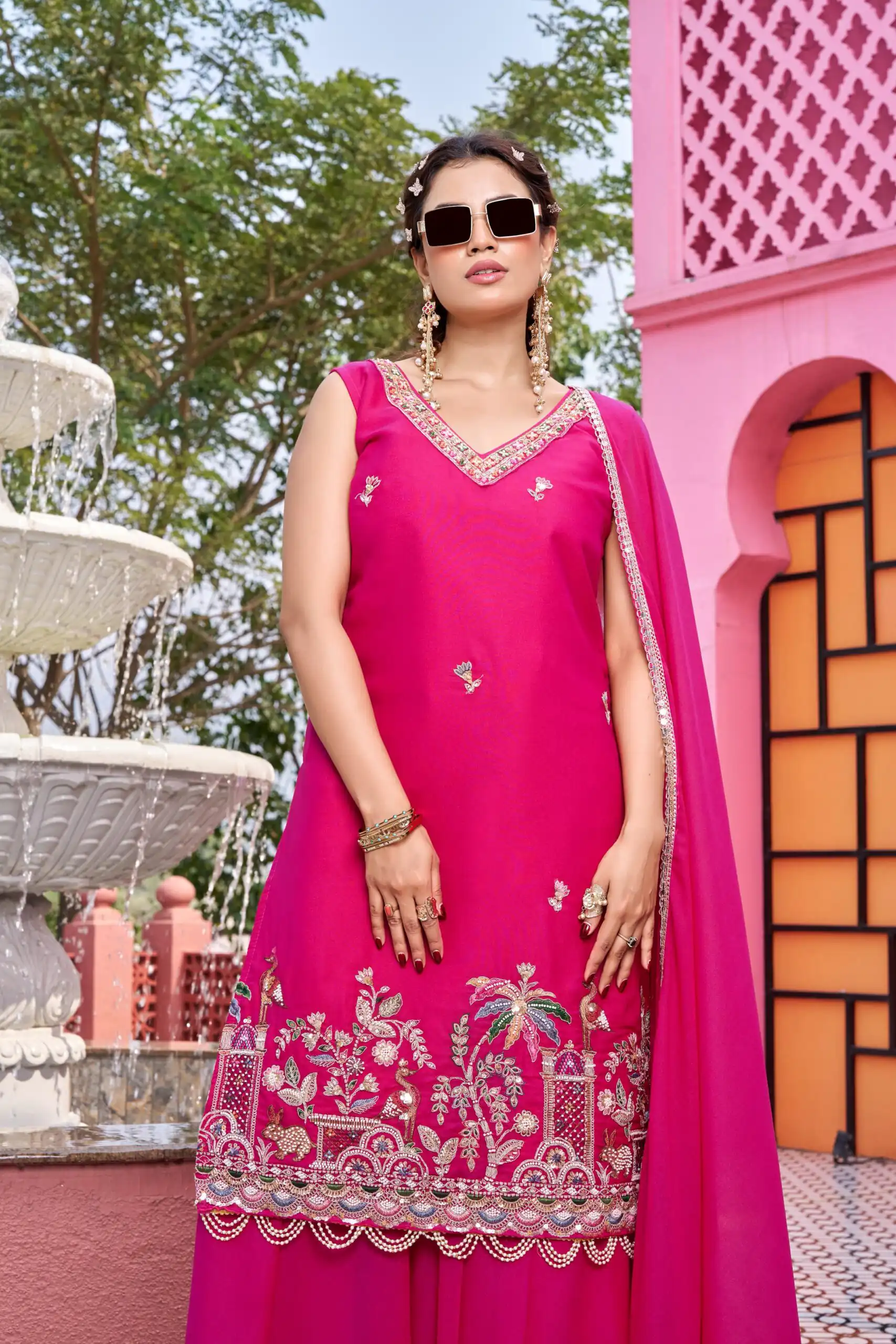 Ram 156 Pink Star Georgette Salwar Suit with Embroidery Work. Available at ₹2649 only. Delivery 4-6 Working Days. Shop now. | Jump Suits, Salwar suit, Casual Suits, Creative suits, Designer Suits, Palazzo Suits, Party Wear Suits, Patiala Suits, Straight Suits