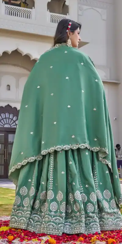 Ram 154 Pista Color Crap Silk Lehenga Choli with Embroidery Work. Now at just ₹2549. Delivery 4-6 Working Days. Shop now. | Lehenga, Bollywood Lehenga, Creative Lehenga, Designer Lehenga, Embroidered Lehenga, Party Wear Lehenga