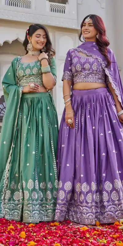 Ram 154 Pista Color Crap Silk Lehenga Choli with Embroidery Work. Now at just ₹2549. Delivery 4-6 Working Days. Shop now. | Lehenga, Bollywood Lehenga, Creative Lehenga, Designer Lehenga, Embroidered Lehenga, Party Wear Lehenga