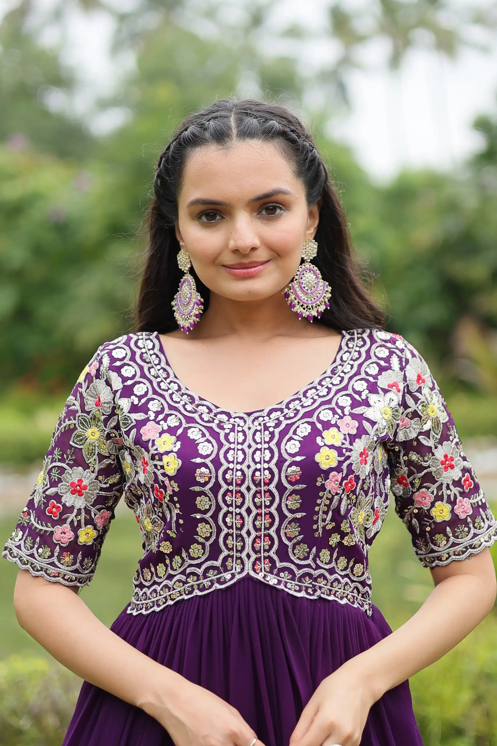 KA 1110 Purple Faux Blooming Gown Perfect for Wedding, Party, Holi, Lohri, Baby Shower – . Introductory Price ₹1649. Delivery 4-6 Working Days. Shop no | Gowns, Bollywood Gowns, Creative Gowns, Designer Gowns, Embroidered Gowns, Party Wear Gowns