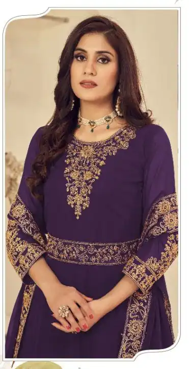 DS 1121 Purple Georgette Salwar Suit with Stone Work. Get it for ₹1999. Wedding, Party, Festive, Events, Delivery 4-6 Working Days. Shop now. | Jump Suits, Tops & Bottoms, Track Suits, Salwar suit, Casual Suits, Creative suits, Designer Suits, Palazzo Suits, Party Wear Suits, Patiala Suits, Straight Suits, Trendy Wear