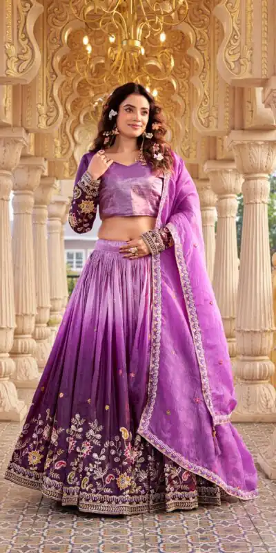 Ram 159 Purple Gold Crush Lehenga Choli Perfect for Wedding, Party, Ethnic Day, Karwa Chauth, Sangeet – . Special Price ₹2649. Delivery 4-6 Working Days. | Lehenga, Bollywood Lehenga, Creative Lehenga, Designer Lehenga, Embroidered Lehenga, Party Wear Lehenga