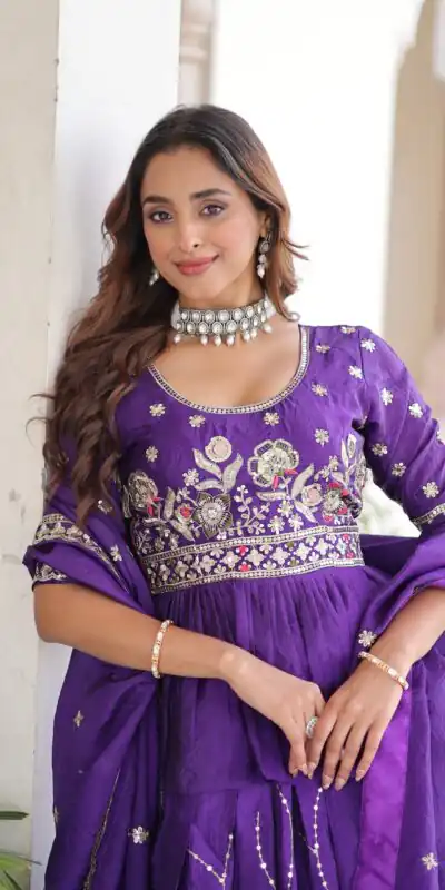 KA 5059 Purple in Gold Crush. Embroidery Work & Zari Work Lehenga Choli Available at ₹2999 only. Delivery 4-6 Working Days. Shop now. | Lehenga, Bollywood Lehenga, Creative Lehenga, Designer Lehenga, Embroidered Lehenga, Party Wear Lehenga