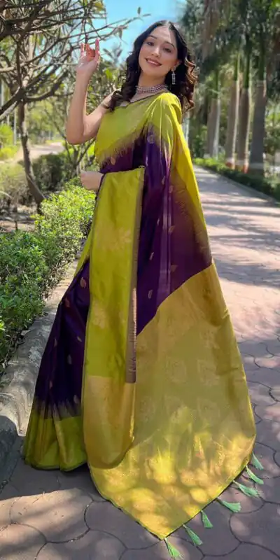 KPR 221 Purple Soft Lichi Silk Saree Perfect for Wedding, Party, Raksha Bandhan, Sangeet, Eid – . Get it for ₹1449. Delivery 4-6 Working Days. | Sarees, Bollywood Sarees, Creative Sarees, Designer Sarees, Embroidered Sarees, Ethnic Saree, Modern Digital sarees, Party Wear Sarees