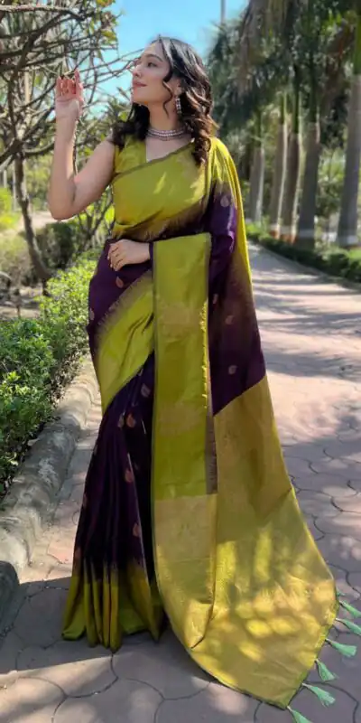 KPR 221 Purple Soft Lichi Silk Saree Perfect for Wedding, Party, Raksha Bandhan, Sangeet, Eid – . Get it for ₹1449. Delivery 4-6 Working Days. | Sarees, Bollywood Sarees, Creative Sarees, Designer Sarees, Embroidered Sarees, Ethnic Saree, Modern Digital sarees, Party Wear Sarees