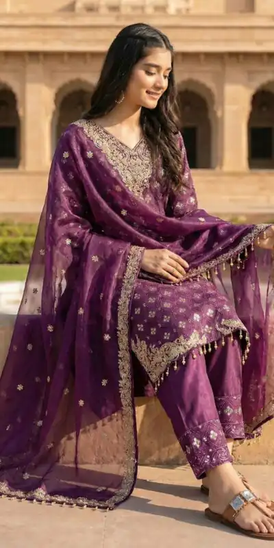 ZSR 3158 Purple in Organza Silk Lace Work & Embroidery Work Salwar Suit . Get it for ₹2399. Delivery 4-6 Working Days. Shop now. | Jump Suits, Salwar suit, Casual Suits, Creative suits, Designer Suits, Palazzo Suits, Party Wear Suits, Patiala Suits, Straight Suits